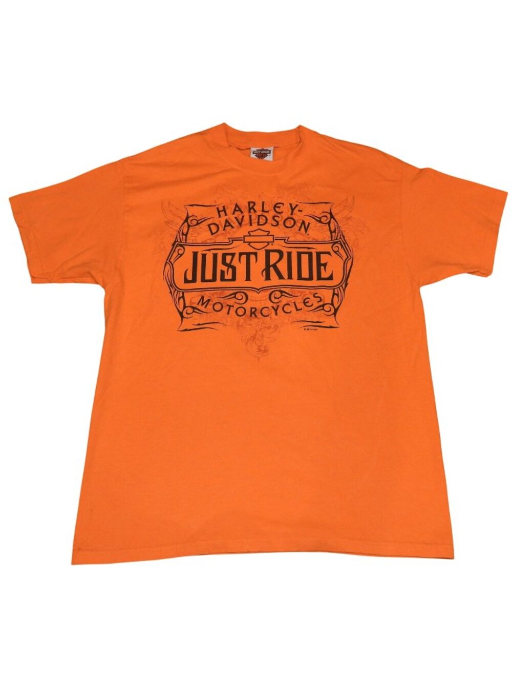 2011 Harley-Davidson Motorcycles Just Ride Orange Zanotti Butler T-Shirt Large